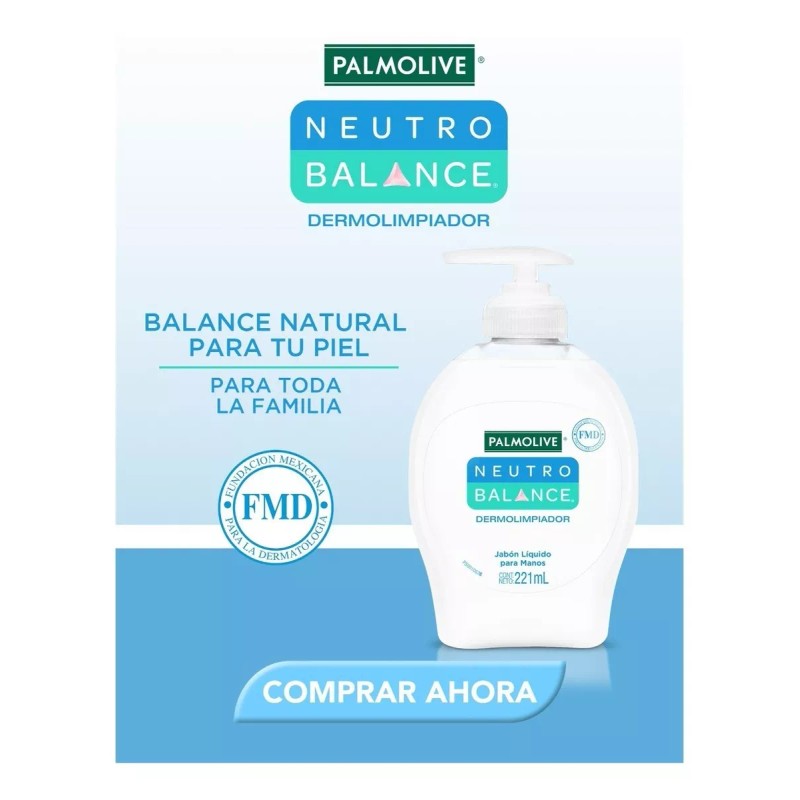 Palmolive Jabón Líquido Para Manos Palmolive Neutro Balance Dermolimpiador 221ml