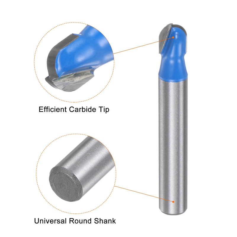 sourcing map 2pcs Router Bit Core Box 1/4 Shank 1/4