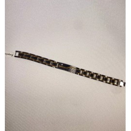 Esquire Diamond Link Bracelet Black & Gold Plated Stainless Steel (msrp $250)