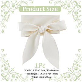 GORGECRAFT Women OBI Belt Fashion Leather Self Tie Wrap Around Wide Cinch Waistband Bowknot Knotted Wrap Boho Belt for Women Ladies Dress Jumpsuit Skirt White