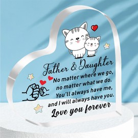 HULALA Father And Daughter Acrylic Plaque Gifts,Dad And Daughter Acrylic Plaque Gifts,Father's Day Plaque Gifts From Daughter,Dad Daughter Plaque Gifts For Birthday Christmas Valentines