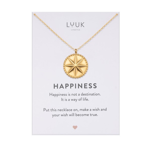 LUUK LIFESTYLE Filigree Necklace with Simple Pendant Made of Waterproof