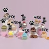 Gyufise 24Pcs Dog Paw One Cupcake Toppers Glitter 1st Birthday
