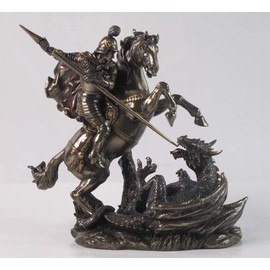 Unicorn Studios St. George on Horse Slaying a Dragon Sculpture