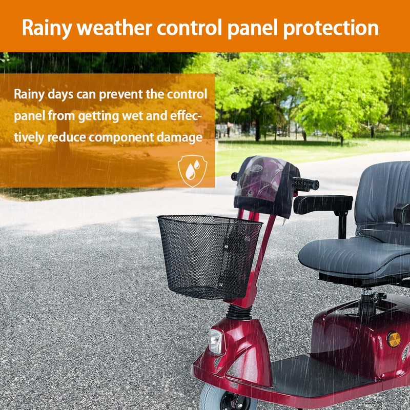 Fonakei Mobility Scooter Control Panel Cover Protective Tiller Panel Waterproof
