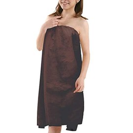 Elitzia Disposable Salon Spa Sauna Wrap Bathrobe Non-Woven Beauty Skirt Chest Fabric Adjustable Closure Sweat Steaming 50 pcs ET11922 (Brown)