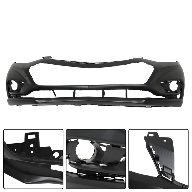 Thomletha Plastic Front Bumper Cover Primed without Parking Sensor Holes
