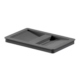 Hailo Bucket Lid 1129979 | Lid for Waste Bin Models Allegro, Cargo, Space-Saving Tandem | Dark Grey Plastic Inner Bucket Lid | Dimensions 210 x 138 x 14 mm