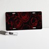 CafePress Red Roses Black Background Aluminum License Plate, Front License
