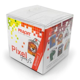 Pracht Creatives Hobby P90006-63501 - Pixel Fun Craft Set for 6 Lockets, Key Ring for Children, Boys and Girls - Ideal as a Small Gift or Party Bag Item for Children's Birthday Parties