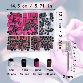 190 Pcs Nail Drill Sanding Bands Set, Grits Nail Sanding Bands