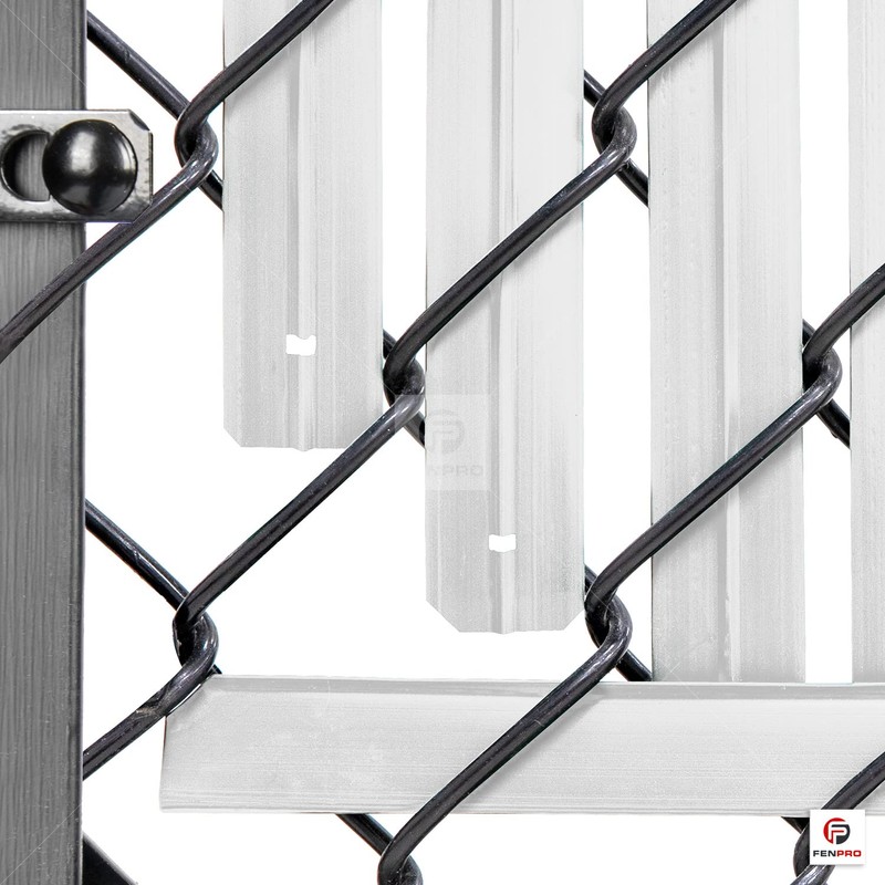 Chain-Link Fence Blade Slats with Bottom Lock (8-ft, White)