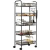 JANE EYRE 5-Tier Rolling Utility Storage Rack Cart on Wheels,