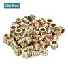 sourcing map 100Pcs Threaded Inserts, M6-1x10 Zinc Alloy Hex-Flanged Nut