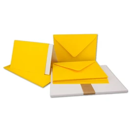 Folded cards, DIN A6 – C6, wet sealing, with inlay 25 Karten-Sets Honey Yellow
