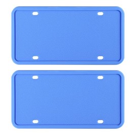 D & K Exclusives Silicone License Plate Frames, 2 Pack Universal Car License Plate Holders, Rust-Proof, Rattle-Proof, Weather-Proof Accessories for US CA Standard - Azure Blue