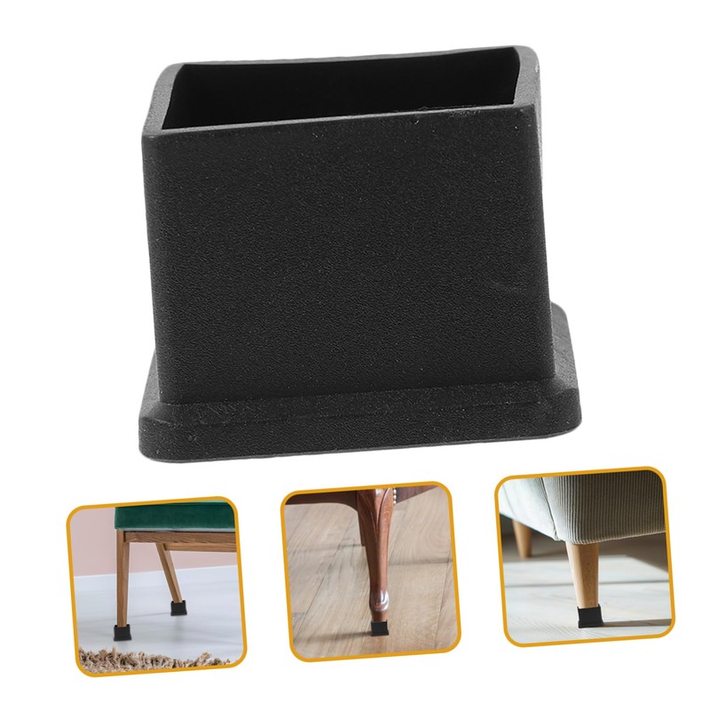 TEHAUX 12Pcs Square Chair Leg Floor Protectors Thick Non-Slip Furniture