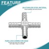 sourcing map 1/2" Cross Hose Barb Pipe Fitting, 304 Stainless