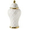 Ginger Jars for Home Decor, White and Gold Vase, Decorative