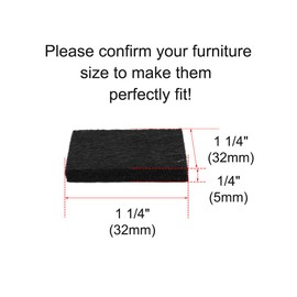 uxcell 20pcs Furniture Felt Pads Square 1 1/4" Self-stick Non-slip Anti-scratch Pads for Sofa Cabinet Chair Feet Floor Protector Black