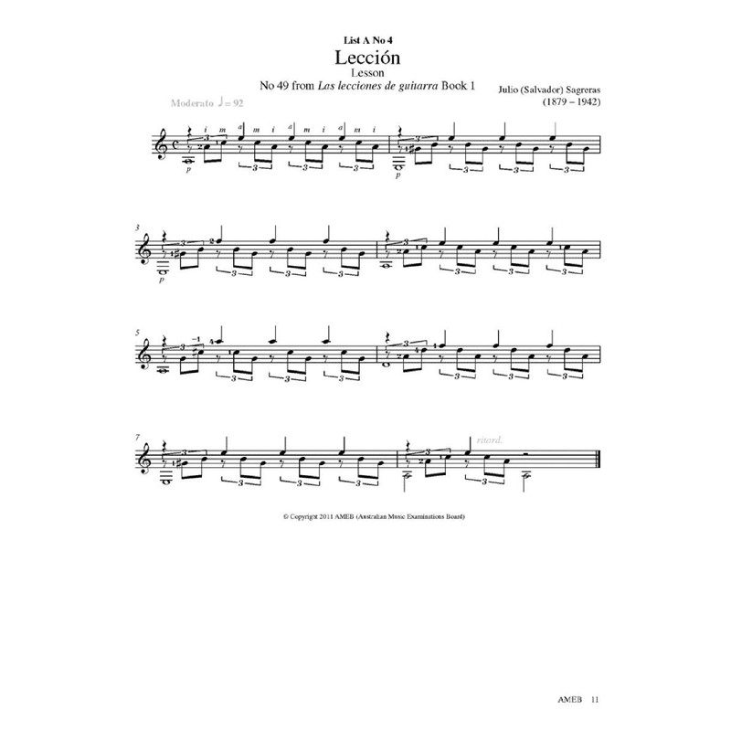 AMEB Classical Guitar Series 2 Grade 1