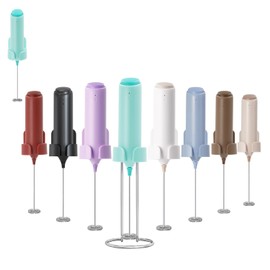 ELMWAY Powerful Electric Milk Frother Set, Rechargeable Drink Blender with Stand/Base, Foam Maker Mixer, Handheld Milk Frother for Coffee, Cappuccino, Latte, Matcha, Protein Powder - Green