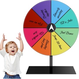 ZORGONS 6 Inch Prize Wheel, 8 Slot, Spining Prize Wheel with Stand, Small Roulette Spinner of Prizes for Vendor Event, Carnival, Classroom Game