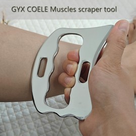GYX COELE 4 in 1 Stainless Steel Muscle Scraper Tool Set, Gua Sha Massage Scraper Scraping Tool Physical Therapy Massage Tools with Storage Case