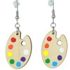 Hand-Painted Happy Little Paint Palette Dangle Earrings