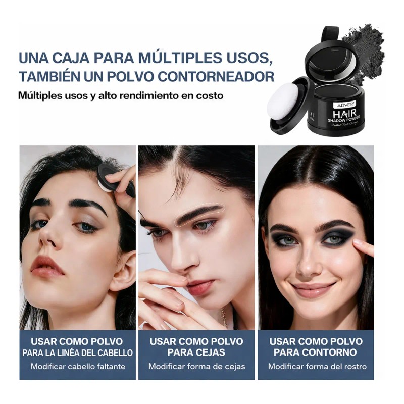 Polvo Para Volumen Cabello Maquillaje Fibra Capilar Cubre Ra