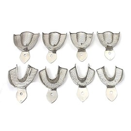 Dental Impression Trays 8 Small Medium Large and Extra Large Pairs Stainless Steel Denture Orthodontics by TeckMed