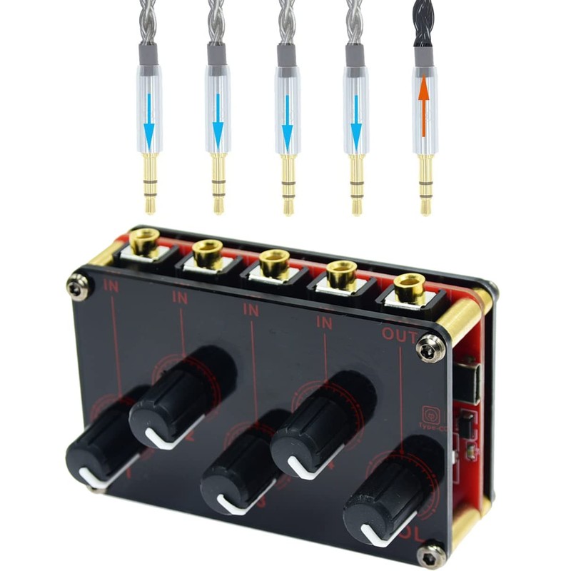 Multiple Input Mix 4 Way 1/8" inch 4 in 1