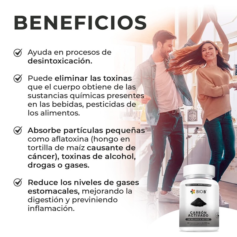 BIO B | Carbón Activado de Coco 60 cápsulas veganas