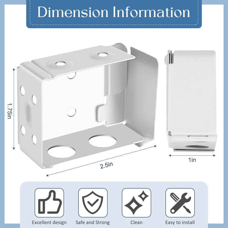 Hotop Blind Brackets 2 Inch Low Profile Box Mounting Bracket