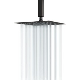Lordear Rain Shower Head 12 Inch Solid Ultra Thin 304 Stainless Steel Square Rainfall Shower Head Full Body Coverage with Silicone Nozzle,Oil Rubbed Bronze