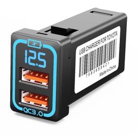 MAXWIN K-USB01-T1B Car Charger, USB QC3.0 Car Charger, For Toyota Vehicles, Switch Hole, Panel, Embedded Fast, Charger, Voltage, Blue