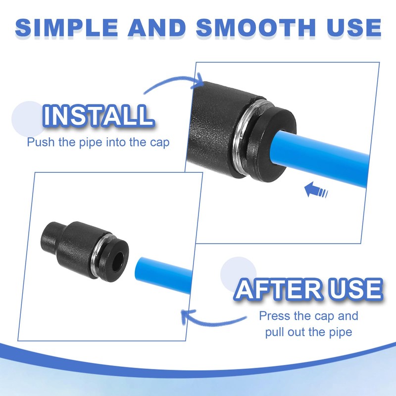 PATIKIL 6 x Hose Quick Release Cap, 4 mm (1/6