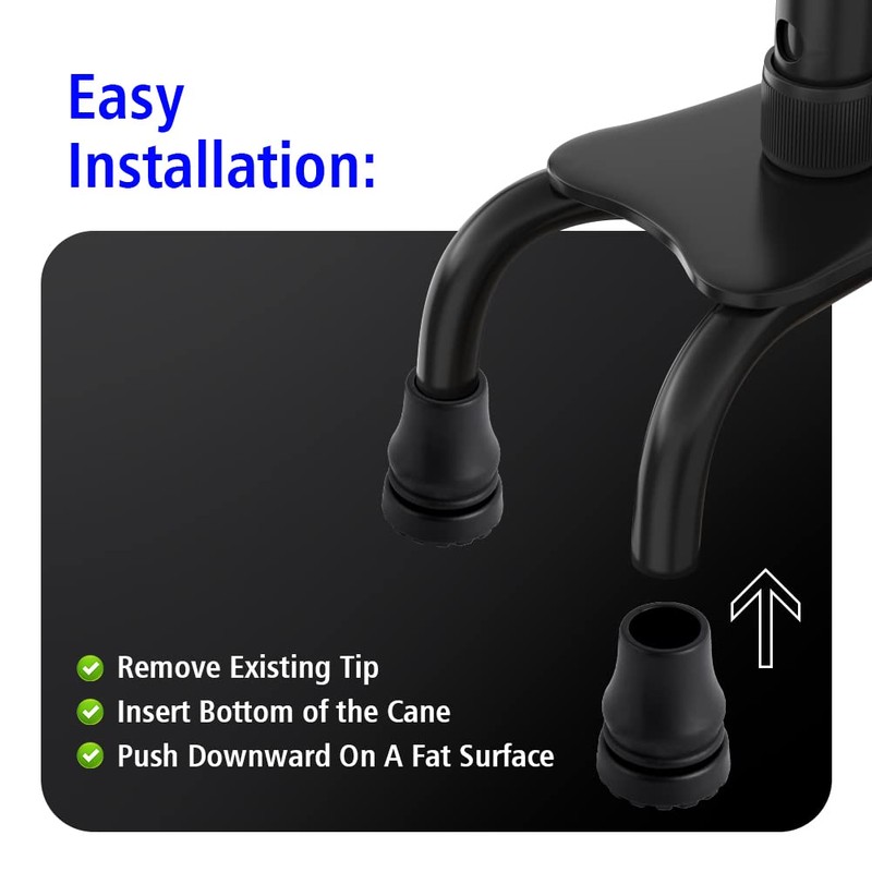 Abnaok 4-Pack Rubber Cane Tips 3/4 Inch Heavy Duty Walking