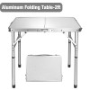 VILLEY 2ft Folding Lightweight Camping Table Portable Table w/Adjustable Legs