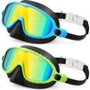 XDX Kids Swim Goggles with Nose Cover, 2 Pack Wide