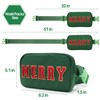 Christmas Fanny Pack, Merry Letter Belt Bag, Green Christmas Purse