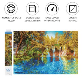 DIAMOND DOTZ Picturesque Falls Plitvice Lakes National Park Croatia Landscape Diamond Painting Kits for Adults - Diamond Art Kits a Relaxing Creative Craft Kit with Dotz Gems 19.7"x29.5"