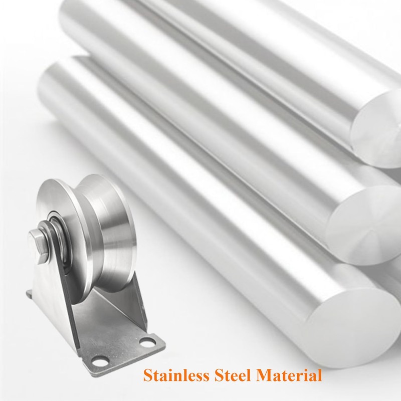 Pulley Wheel Stainless Steel V Groove Plate Casters Heavy Duty