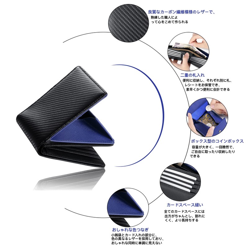 MORFFEYIA Men's Wallet, Large Capacity, Genuine Leather, YKK Product, Separate