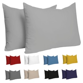 Dreamzie Pillowcases, 30 x 50 cm (Set of 2), 100% Jersey Cotton, 150 g/m², Grey, Resistant and Hypoallergenic