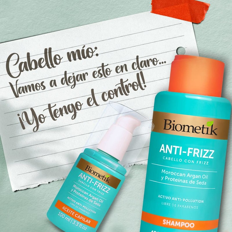 Biometik Anti-Frizz, Aceite Capilar, Rellena las Puntas para un Cabello