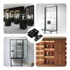 bociloy 2Pcs Matte Black Glass Cabinet Door Hinges, Zinc Alloy