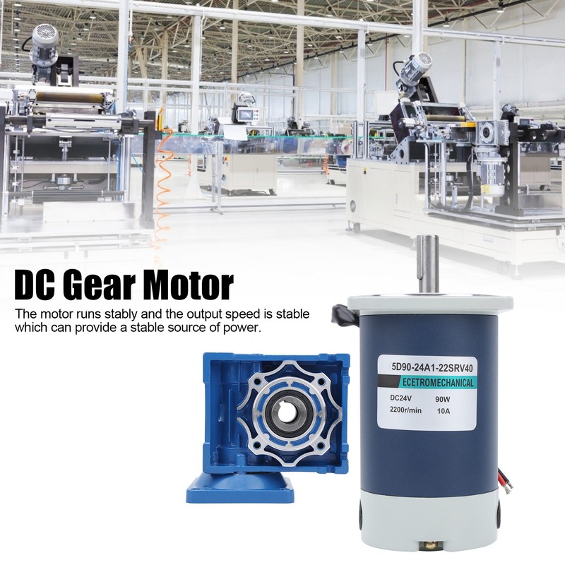 DC24V 5.5A 2200 r/min Worm Gear Reducer Motor 90W High