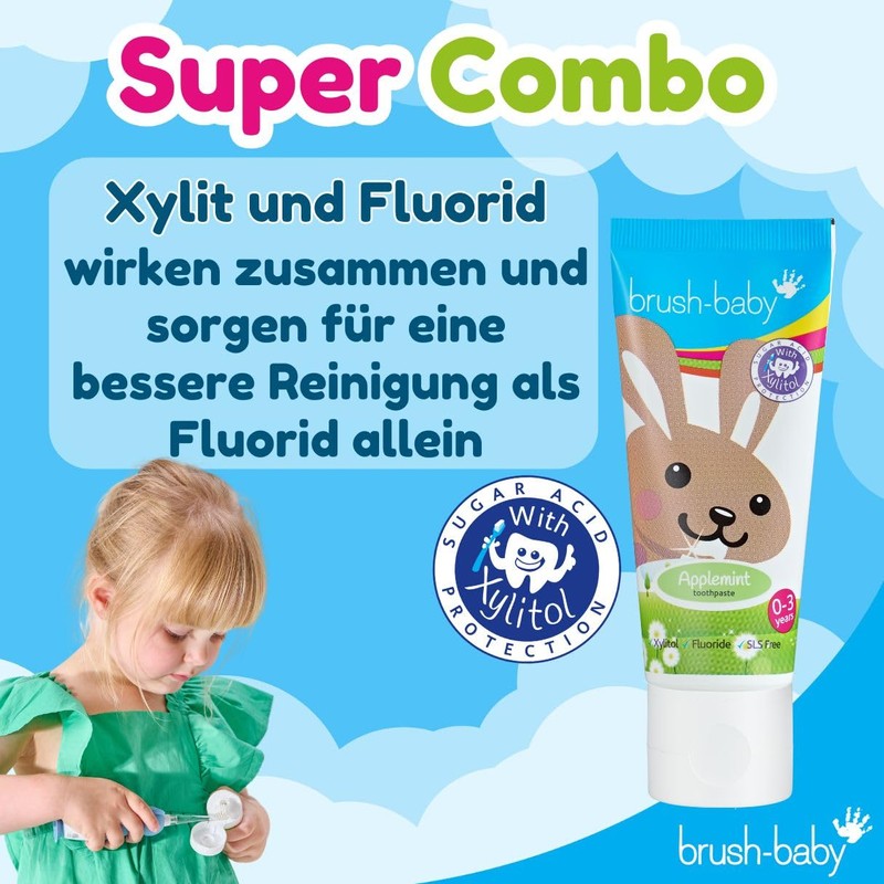 brush-baby Apple Mint Toothpaste for Babies and Toddlers | Stage