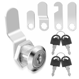 Andibro Mailbox Lock 16mm, Cabinet Lock with 4 Keys and 4 Different Lock Plates Mailbox Locker Furniture Lock Lever Lock for Mailbox Cabinet Doors